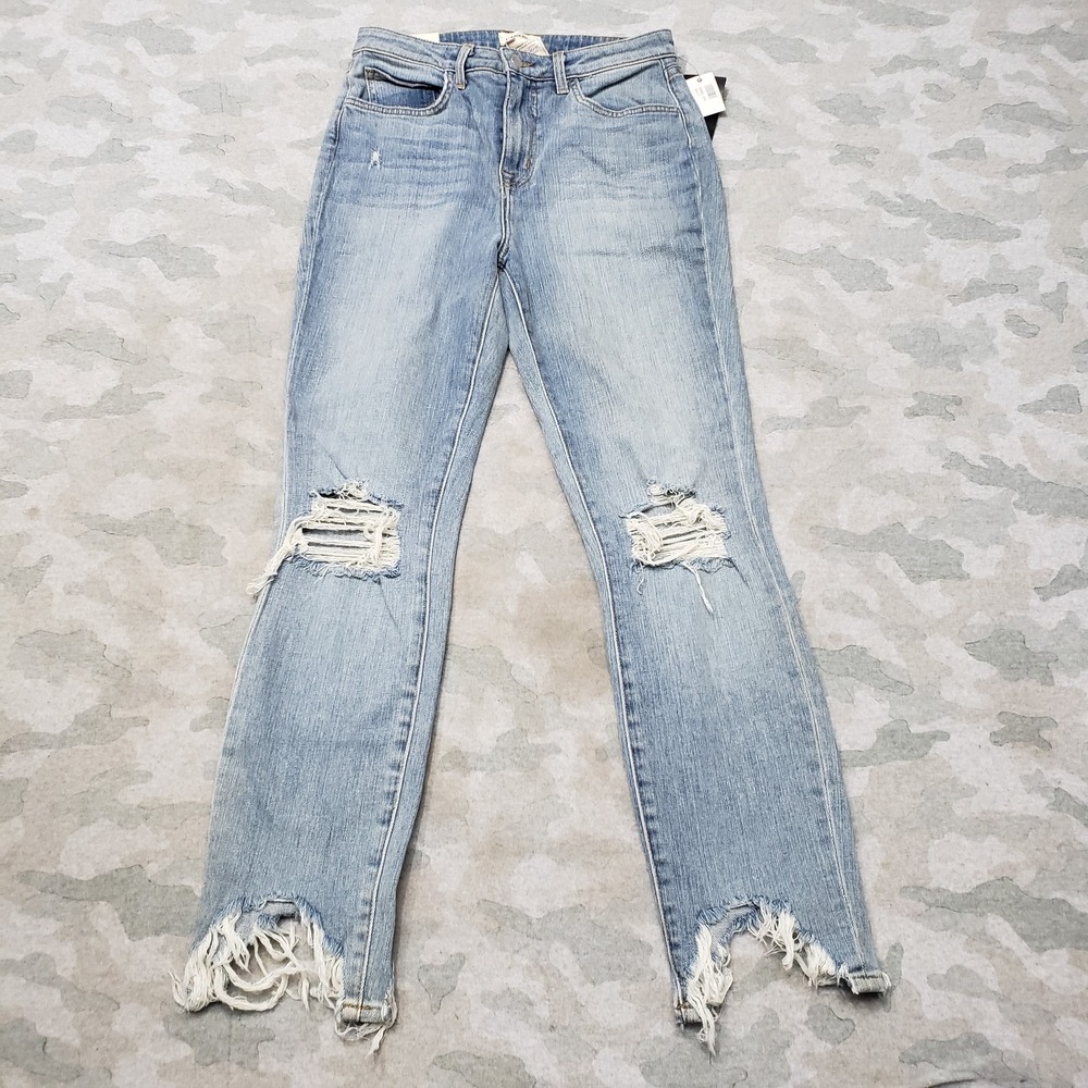 L'Agence Jeans Womens 27 Blue Skinny Distressed High Line Sodalite Destruct NWT